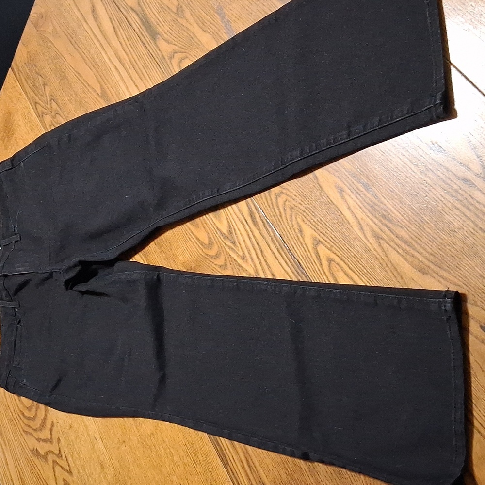 NYDJ Jeans Womens 8P BLACK MARILYN STRAIGHT LEGS Denim Preowned Used